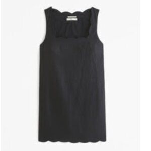 Abercrombie Premium Linen Scalloped Mini Dress